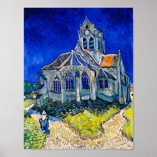 De kerk van Auvers-sur-Oise door Vincent van Gogh Poster (Voorkant)