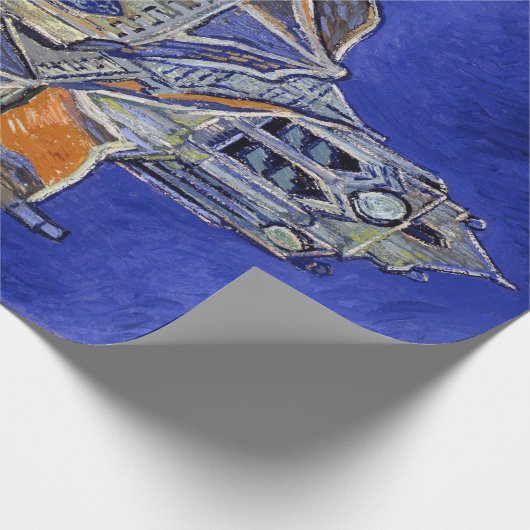 De kerk van Auvers, Van Gogh Cadeaupapier (Hoek)
