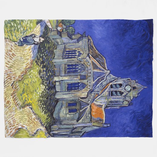 De kerk van Auvers, Van Gogh Fleece Deken (Voorkant (Horizontaal))