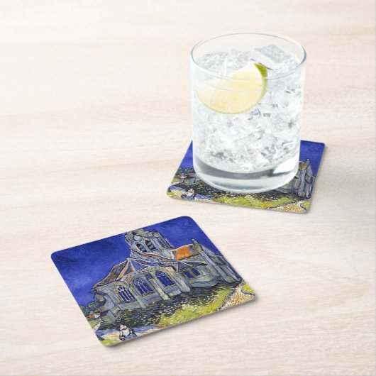 De kerk van Auvers, Van Gogh Kartonnen Onderzetters (Insitu)