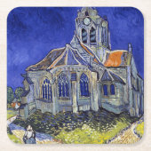 De kerk van Auvers, Van Gogh Kartonnen Onderzetters (Voorkant)