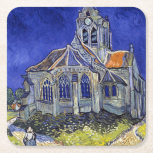 De kerk van Auvers, Van Gogh Kartonnen Onderzetters