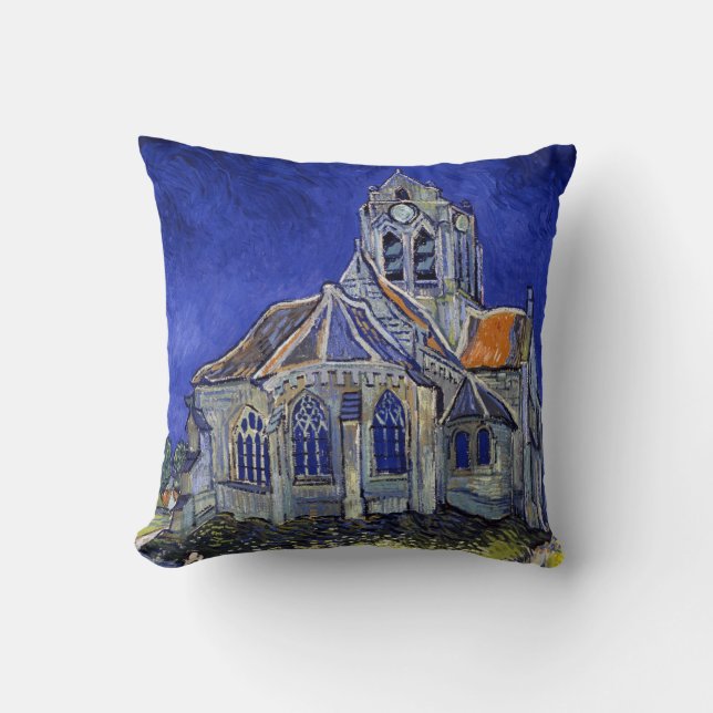 De kerk van Auvers, Van Gogh Kussen (Voorkant)