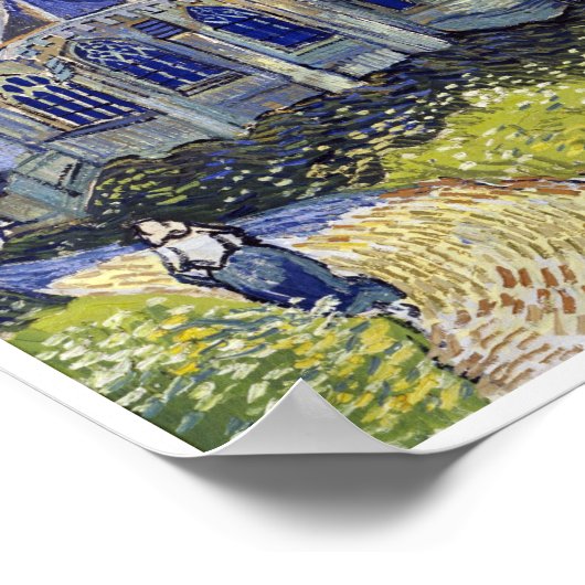 De kerk van Auvers, Van Gogh Poster (Hoek)