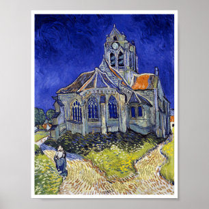 De kerk van Auvers, Van Gogh Poster