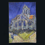 De kerk van Auvers, Van Gogh Theedoek<br><div class="desc">Vincent Willem van Gogh (30 maart 1853 - 29 juli 1890) was een Nederlandse postimpressionist schilder die een van de beroemdste en invloedrijkste figuren in de geschiedenis van de Westerne kunst is. In iets meer dan 10 jaar creëerde hij ongeveer 2.100 kunstwerken, waaronder ongeveer 860 olieschilderijen, waarvan het grootste deel...</div>