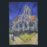 De kerk van Auvers, Van Gogh Theedoek<br><div class="desc">Vincent Willem van Gogh (30 maart 1853 - 29 juli 1890) was een Nederlandse postimpressionist schilder die een van de beroemdste en invloedrijkste figuren in de geschiedenis van de Westerne kunst is. In iets meer dan 10 jaar creëerde hij ongeveer 2.100 kunstwerken, waaronder ongeveer 860 olieschilderijen, waarvan het grootste deel...</div>