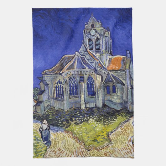 De kerk van Auvers, Van Gogh Theedoek (Verticaal)
