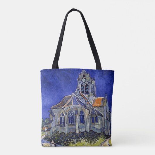 De kerk van Auvers, Van Gogh Tote Bag (Achterkant)
