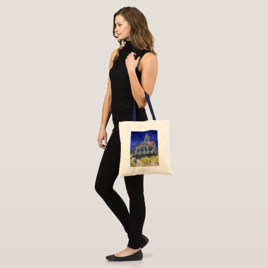 De kerk van Auvers, Van Gogh Tote Bag (Voorkant (model))
