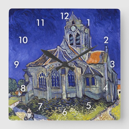 De kerk van Auvers, Van Gogh Vierkante Klok (Voorkant)