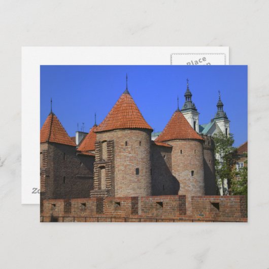 De kerk van Barbican en Pauline, Warschau, Briefkaart (Voorkant / Achterkant)