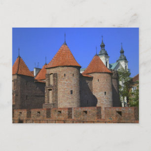 De kerk van Barbican en Pauline, Warschau, Briefkaart