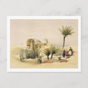 De kerk van de Heilige Sepulcher, Jeruzalem, bord  Briefkaart