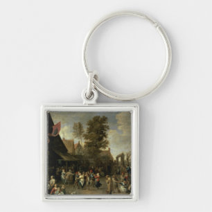 De kerk van het dorp, c.1650 sleutelhanger