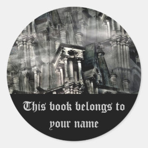 De kerk van illusies gothic fantasy boek bord ronde sticker