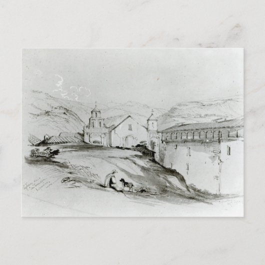 De kerk van San Francisco, Valparaiso, 1834 Briefkaart (Voorkant)