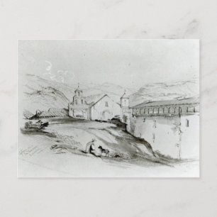 De kerk van San Francisco, Valparaiso, 1834 Briefkaart