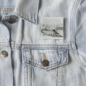 De kerk van San Francisco, Valparaiso, 1834 Vierkante Button 5,1 Cm (In situ)