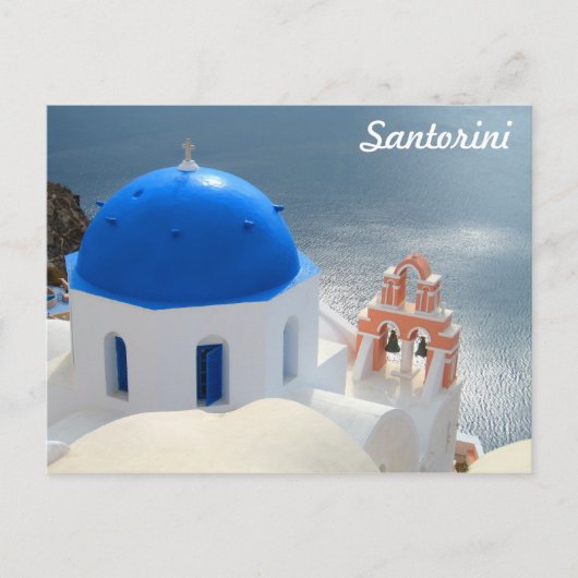 De Kerk van Santorini in de Zon van de Middag Briefkaart (Voorkant)