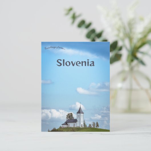De kerk van St Primoz in Jamnik Slovenië Briefkaart (Staand voorkant)