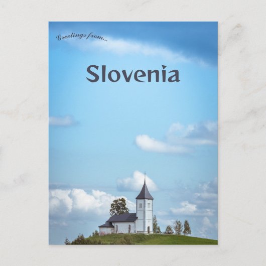 De kerk van St Primoz in Jamnik Slovenië Briefkaart (Voorkant)