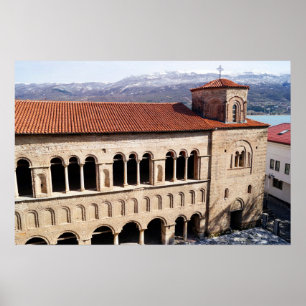 De kerk van St. Sophia in Ohrid Poster