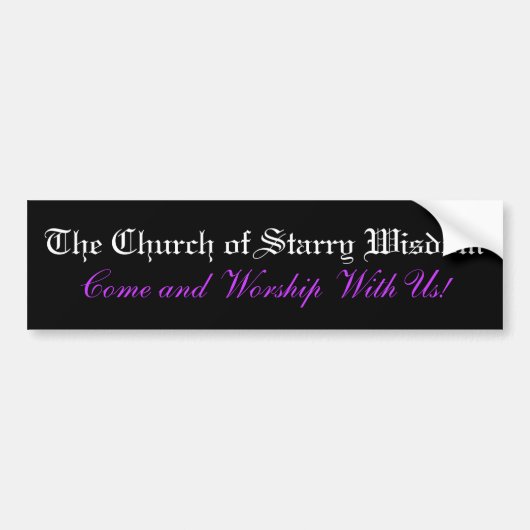 De kerk van Starry Wisdom Bumpersticker (Voorkant)