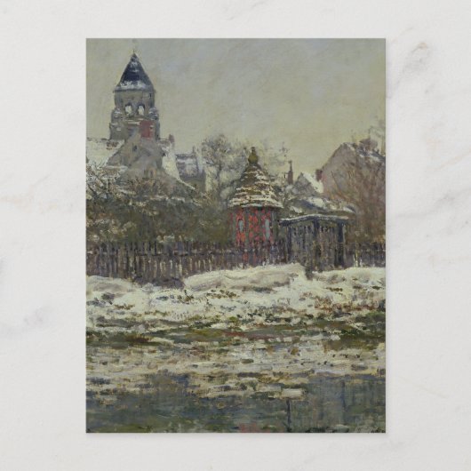 De kerk van Vetheuil, 1879 Briefkaart (Voorkant)