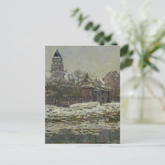 De kerk van Vetheuil, 1879 Briefkaart (Staand voorkant)