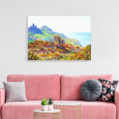 De kerk Varengeville Gorge les Moutiers Canvas Afdruk (Insitu (Woonkamer))