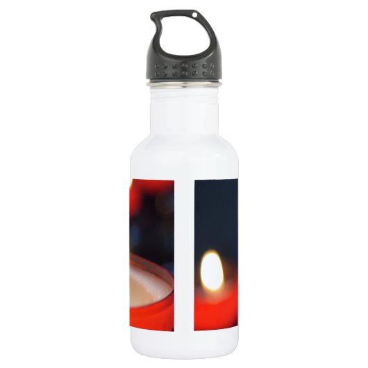 De kerkkaarsen van het vuren waterfles  (Achterkant)