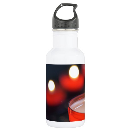 De kerkkaarsen van het vuren waterfles  (Voorkant)
