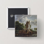 De kerktoren vierkante button 5,1 cm (Voorkant /achterkant)