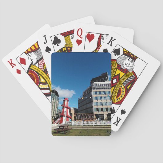 De kermis, het stadscentrum pokerkaarten (Achterkant)