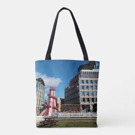 De kermis, het stadscentrum tote bag (Achterkant)