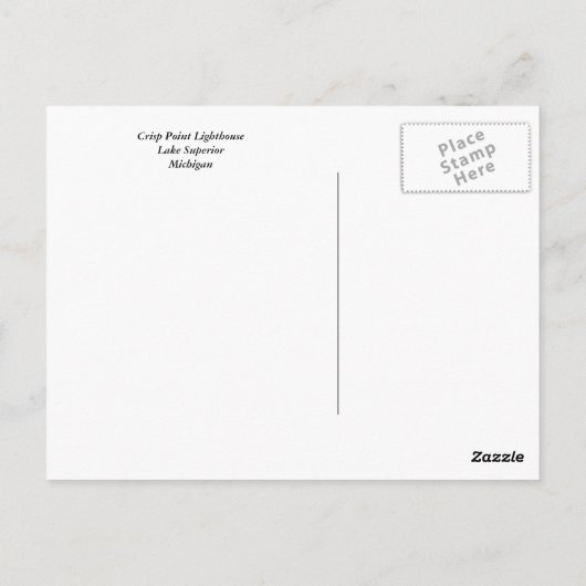 De kernachtige Vuurtoren van het Punt Briefkaart (Achterkant)