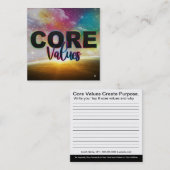 De Kernwaarden machtigen Kaarten Vierkante Visitekaartje (Voorkant / Achterkant)