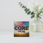 De Kernwaarden machtigen Kaarten Vierkante Visitekaartje (Staand voorkant)