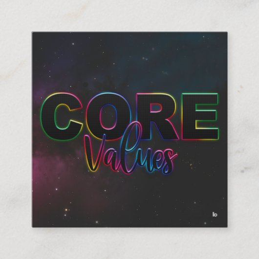 De Kernwaarden machtigen Kaarten Vierkante Visitekaartje (Voorkant)