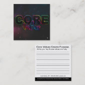 De Kernwaarden machtigen Kaarten Vierkante Visitekaartje (Voorkant / Achterkant)