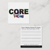 De Kernwaarden machtigen Kaarten Vierkante Visitekaartje (Voorkant / Achterkant)