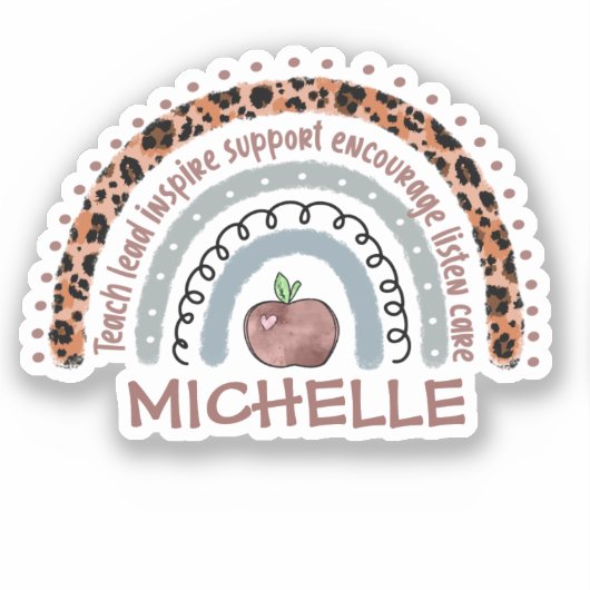 De kernwaarden van de leerkracht Rainbow Sticker (Voorkant)