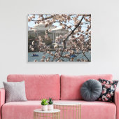 De Kersenbloesems in bloei in Washington DC Canvas Afdruk (Insitu (Woonkamer))