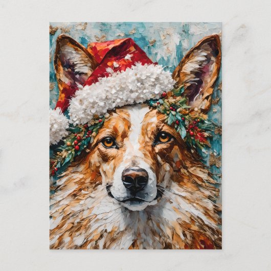 De Kerst Collie Briefkaart (Voorkant)