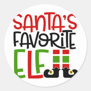 De Kerst Elf van Sinterklaas Kerst Familiepret Ronde Sticker