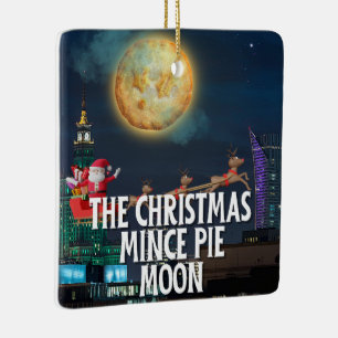 De kerst gehakt taart maan keramisch ornament