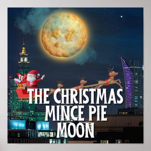 De kerst gehakt taart maan poster (Voorkant)