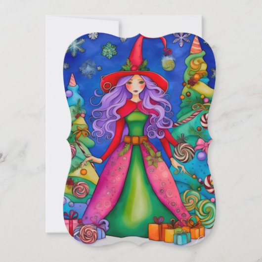 De Kerst Heks 3 Design Vakantie Kaart (Voorkant)