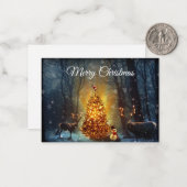 De Kerst Herten Kerst Kaart Notitiekaartje (Voorkant / Achterkant in situ)